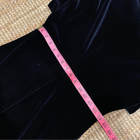 🌑 NWT Zara Velvet Dress Navy - Minor defects (L) - Picture 11 of 17